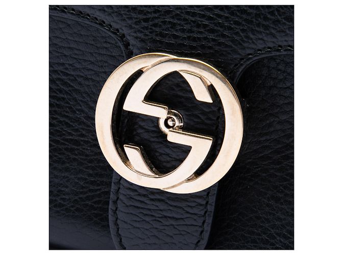 Borsa satchel Gucci Black Small Dollar Calf Interlocking G Nero - vista 5