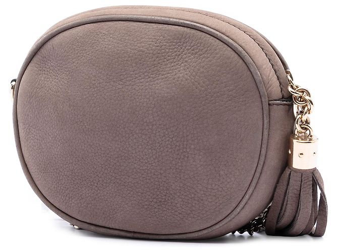 Gucci Borsa a tracolla mini in nabuk marrone Soho Chain Taupe - vista 2