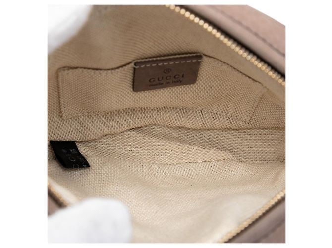 Gucci Borsa a tracolla mini in nabuk marrone Soho Chain Taupe - vista 4
