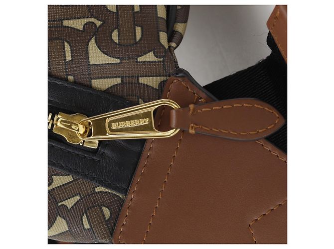 Marsupio Burberry TB Monogram Stripe E Canvas Marrone - vista 15