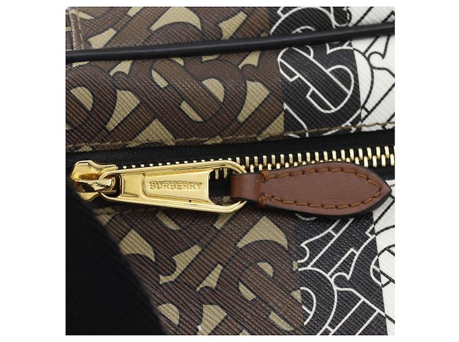 Marsupio Burberry TB Monogram Stripe E Canvas Marrone - vista 16