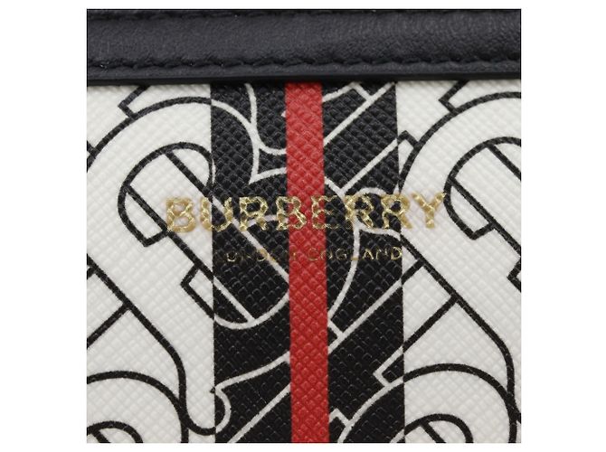 Marsupio Burberry TB Monogram Stripe E Canvas Marrone - vista 17