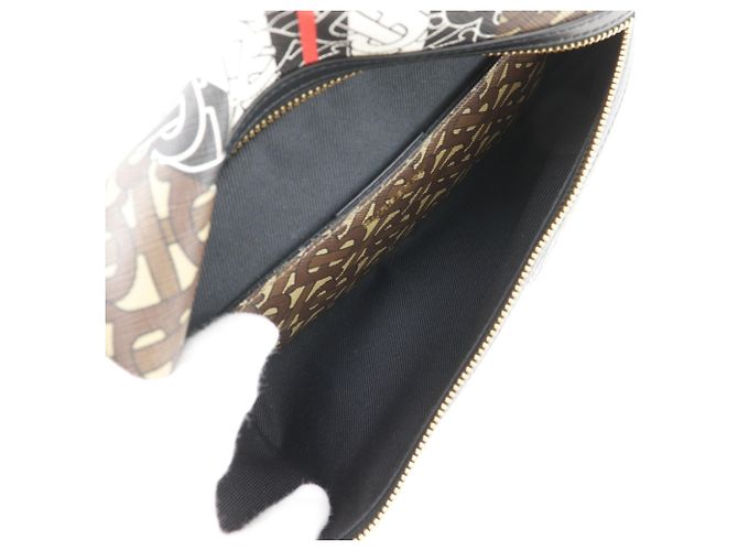 Marsupio Burberry TB Monogram Stripe E Canvas Marrone - vista 8