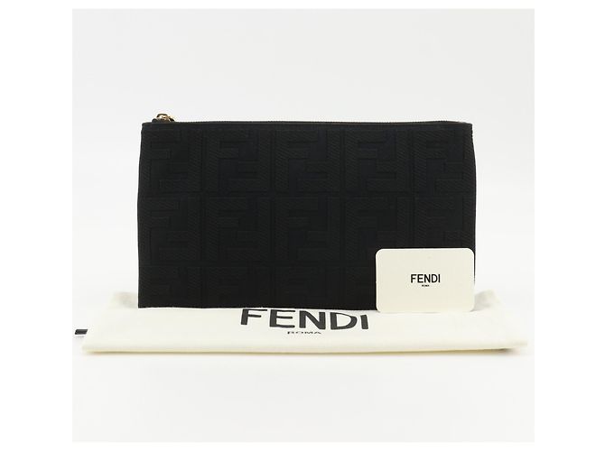 Fendi Medium Flat Pouch Black - view 13