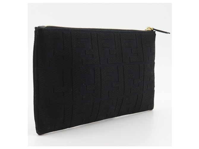 Fendi Medium Flat Pouch Black - view 3