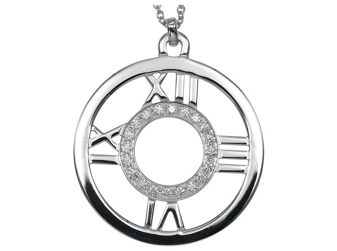 Collana Open Atlas di Tiffany & Co. in oro bianco 18K con diamante D'oro - vista 4