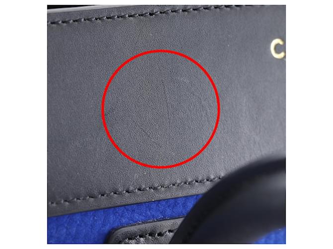 Céline Borsa Celine Luggage Micro Shopper Nero Blu - vista 10