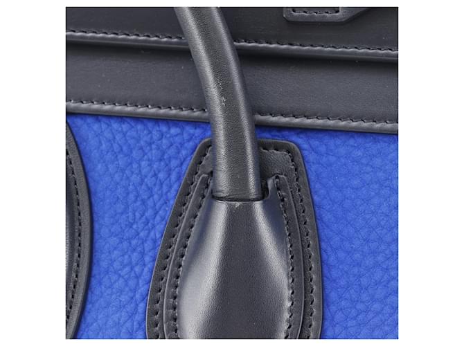 Céline Borsa Celine Luggage Micro Shopper Nero Blu - vista 12