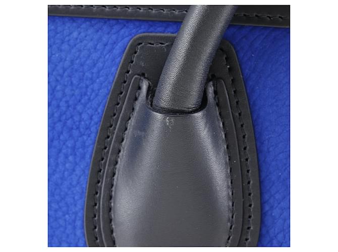 Céline Borsa Celine Luggage Micro Shopper Nero Blu - vista 13