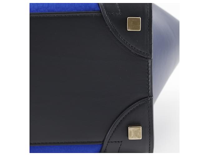 Céline Borsa Celine Luggage Micro Shopper Nero Blu - vista 18