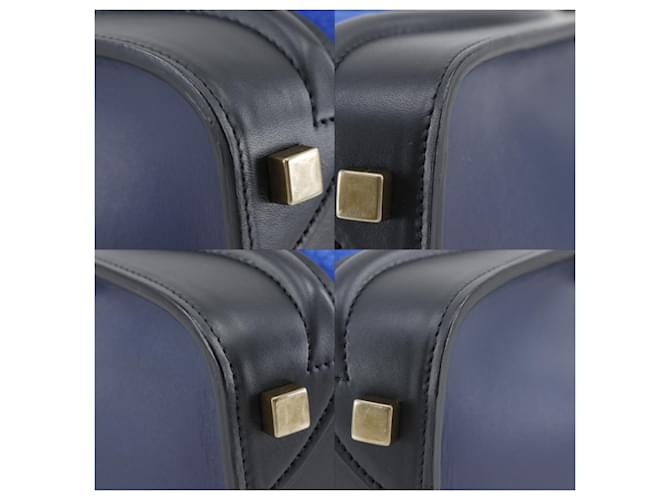Céline Borsa Celine Luggage Micro Shopper Nero Blu - vista 4