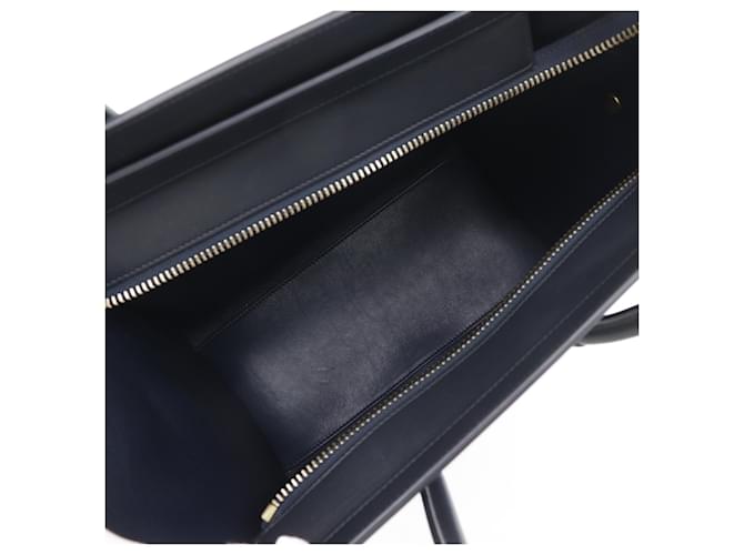 Céline Borsa Celine Luggage Micro Shopper Nero Blu - vista 6