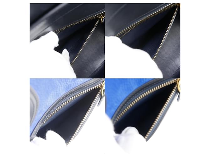 Céline Borsa Celine Luggage Micro Shopper Nero Blu - vista 7