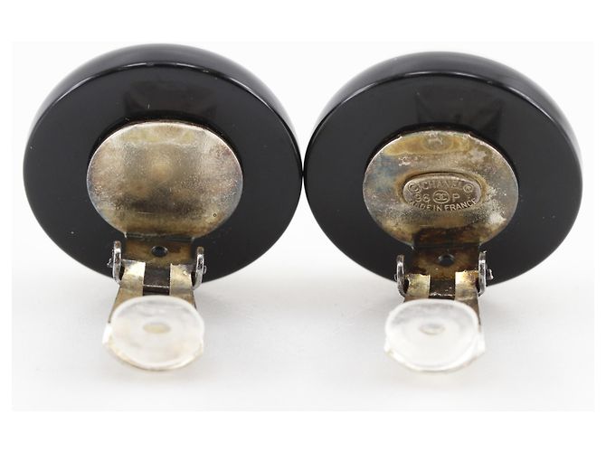Chanel Coco Mark Clip-Ohrringe zweifarbig Schwarz Weiß - Ansicht 4