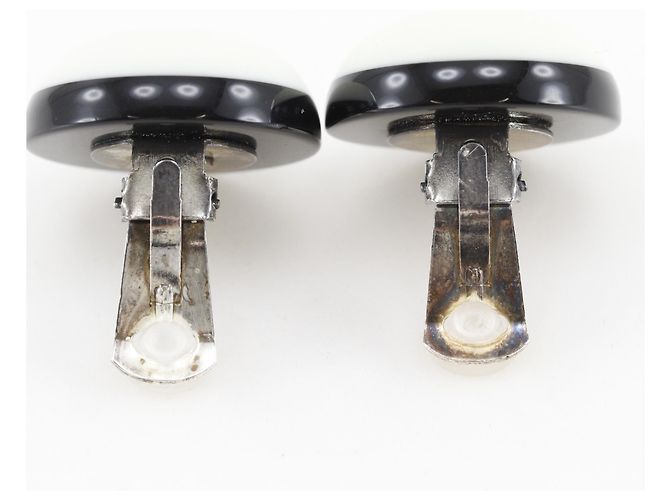 Chanel Coco Mark Clip-Ohrringe zweifarbig Schwarz Weiß - Ansicht 6