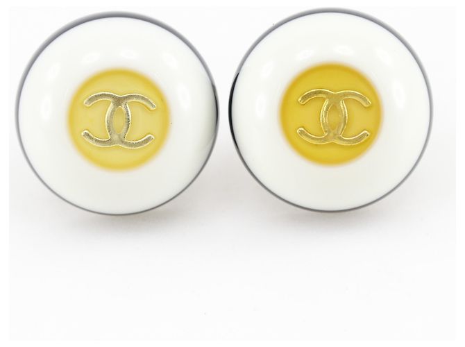 Chanel Coco Mark Clip-Ohrringe zweifarbig Schwarz Weiß - Ansicht 7