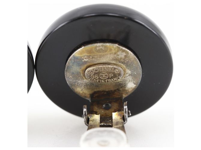 Chanel Coco Mark Clip-Ohrringe zweifarbig Schwarz Weiß - Ansicht 8