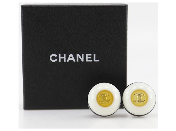Chanel Coco Mark Clip-Ohrringe zweifarbig Schwarz Weiß - Ansicht 9