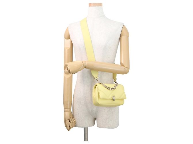 Bulgari Mini borsa a tracolla Bvlgari Serpenti Cabochon Giallo - vista 4