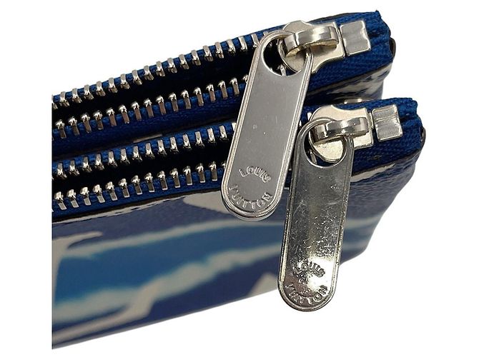 Borsa Louis Vuitton LV Escale Pochette Double Zip Blu - vista 10