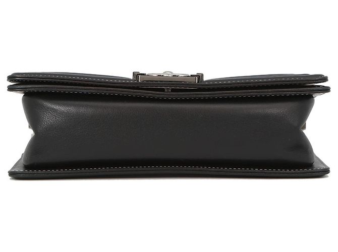 Borsa a tracolla Chanel Boy in pelle Chanel Nero Argento - vista 3