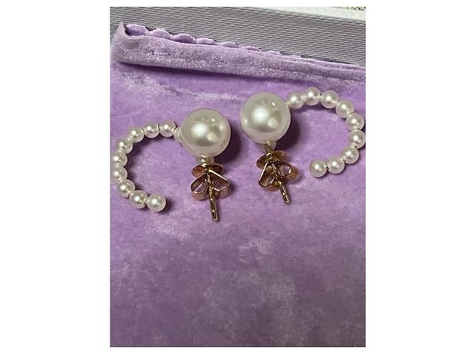 Autre Marque Sophie Bille Brahe Orecchini Lien Pearl in Oro Bianco D'oro - vista 7