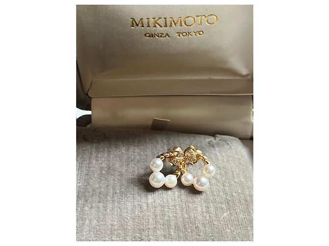 Mikimoto Orecchini in Perle e Diamanti in Oro Giallo 18k D'oro - vista 15