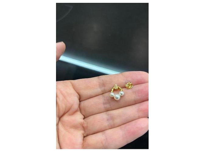 Mikimoto Orecchini in Perle e Diamanti in Oro Giallo 18k D'oro - vista 5