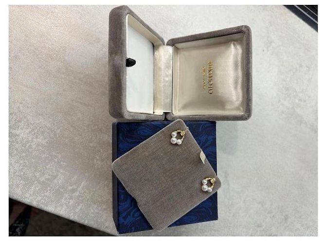 Mikimoto Orecchini in Perle e Diamanti in Oro Giallo 18k D'oro - vista 6
