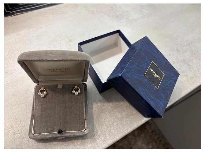 Mikimoto Orecchini in Perle e Diamanti in Oro Giallo 18k D'oro - vista 7
