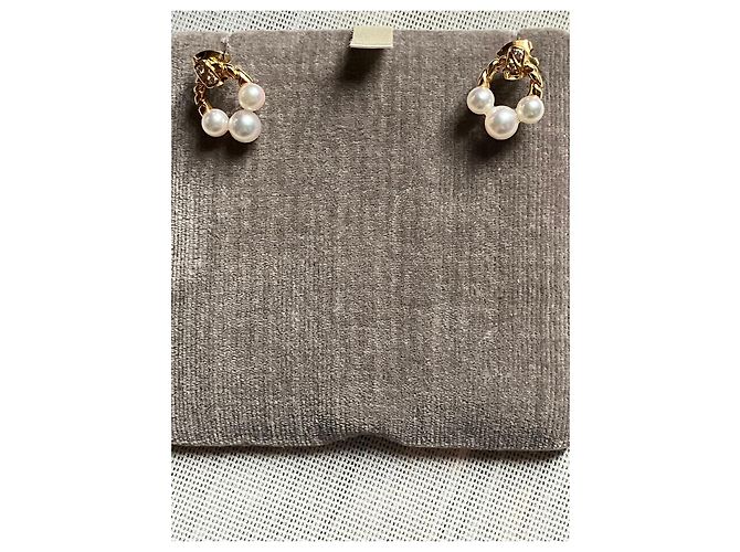 Mikimoto Orecchini in Perle e Diamanti in Oro Giallo 18k D'oro - vista 9