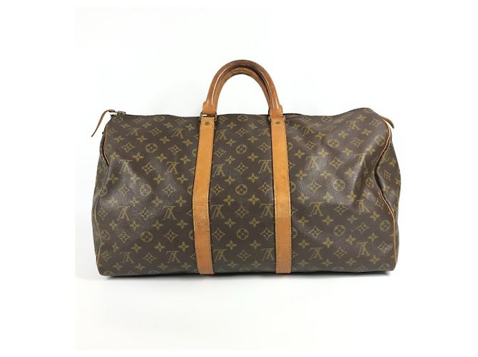 Borsa da viaggio Louis Vuitton Monogram Keepall 50 Marrone - vista 2