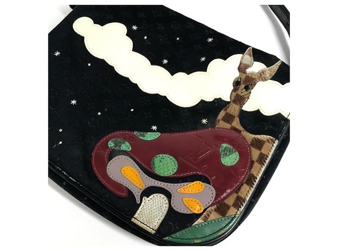 Borsa a tracolla in raso Monogram Louis Vuitton Nero - vista 15