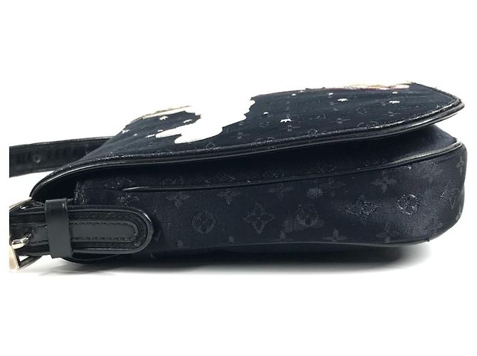 Borsa a tracolla in raso Monogram Louis Vuitton Nero - vista 4