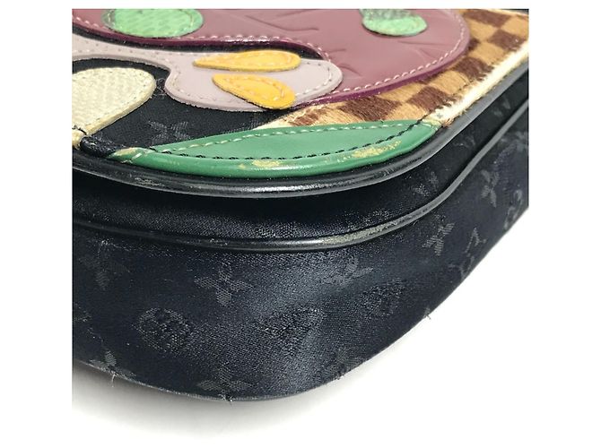Borsa a tracolla in raso Monogram Louis Vuitton Nero - vista 6