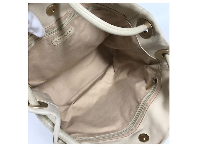 Borsa Tote/Borsa a Spalla CHANEL Camellia Logo Bianco Beige - vista 13