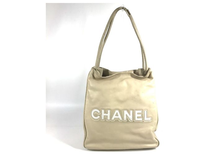 Borsa Tote/Borsa a Spalla CHANEL Camellia Logo Bianco Beige - vista 2