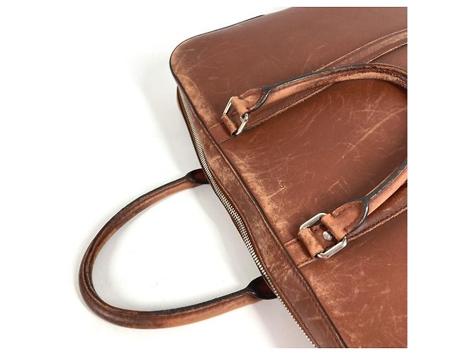Borsa Louis Vuitton Cuir Ombre Port Document Voyage Marrone - vista 10