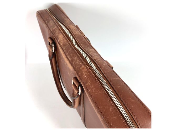 Borsa Louis Vuitton Cuir Ombre Port Document Voyage Marrone - vista 12