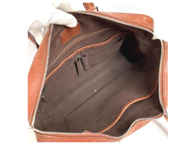 Borsa Louis Vuitton Cuir Ombre Port Document Voyage Marrone - vista 14