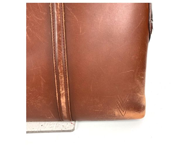 Borsa Louis Vuitton Cuir Ombre Port Document Voyage Marrone - vista 3