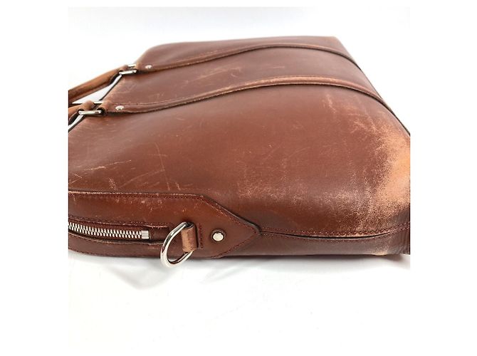 Borsa Louis Vuitton Cuir Ombre Port Document Voyage Marrone - vista 9