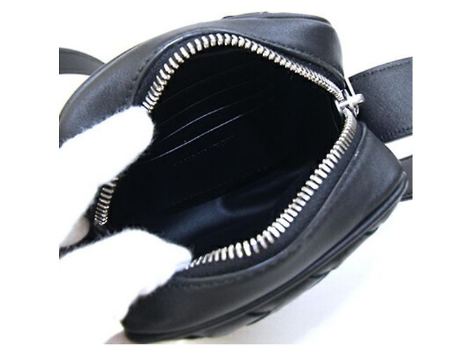 Borsa a tracolla in pelle nera Intrecciato Bottega Veneta Nero - vista 3