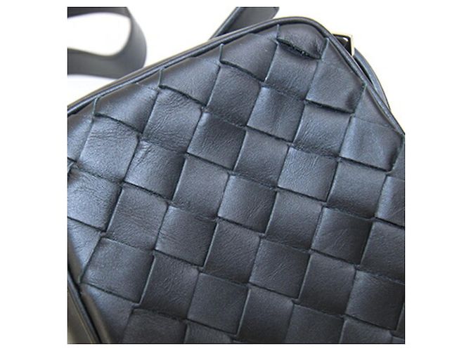 Borsa a tracolla in pelle nera Intrecciato Bottega Veneta Nero - vista 6