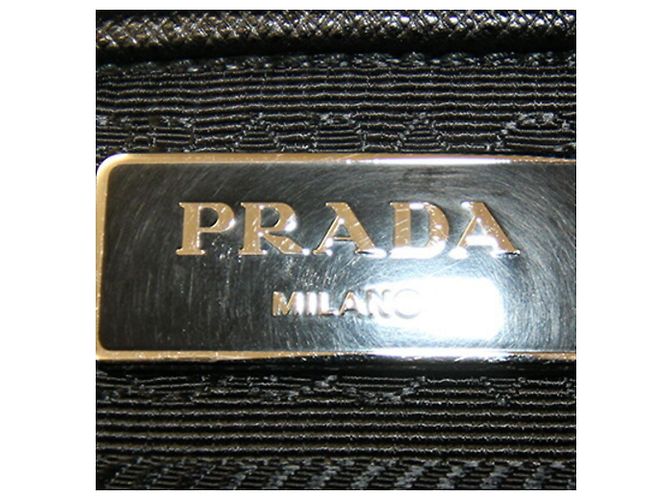 Borsa a tracolla in nylon kaki Prada Marrone Nero Verde Cachi - vista 4