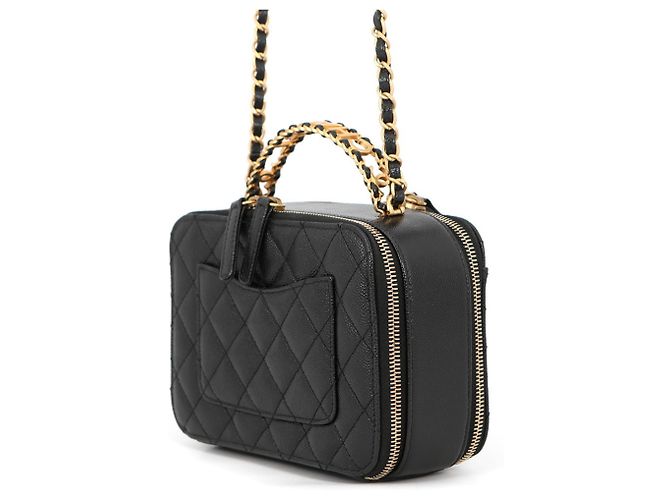 Bolso de Hombro Chanel Matelassé Vanity Chain Negro - vista 2