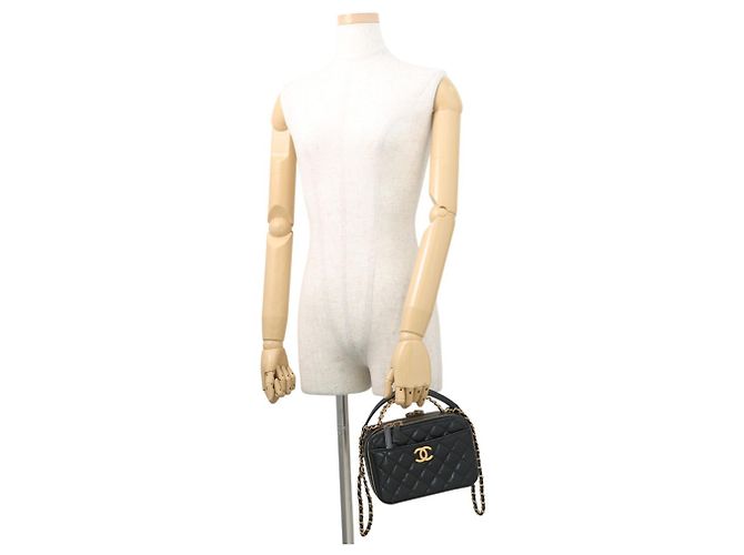 Bolso de Hombro Chanel Matelassé Vanity Chain Negro - vista 4