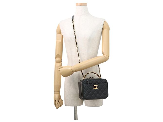 Bolso de Hombro Chanel Matelassé Vanity Chain Negro - vista 5