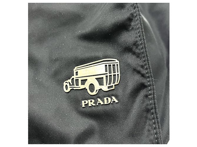 Borsa Tote Prada VA905A Logo Car Motif Nero - vista 12