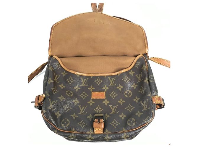 Borsa Louis Vuitton Monogram Saumur 30 con patta Marrone - vista 11
